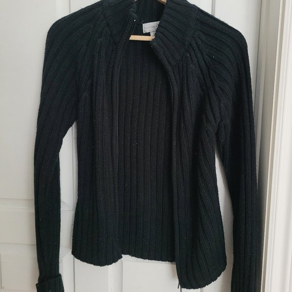 Knit Zip Up Mock Neck Sweater - Picture 1 of 3